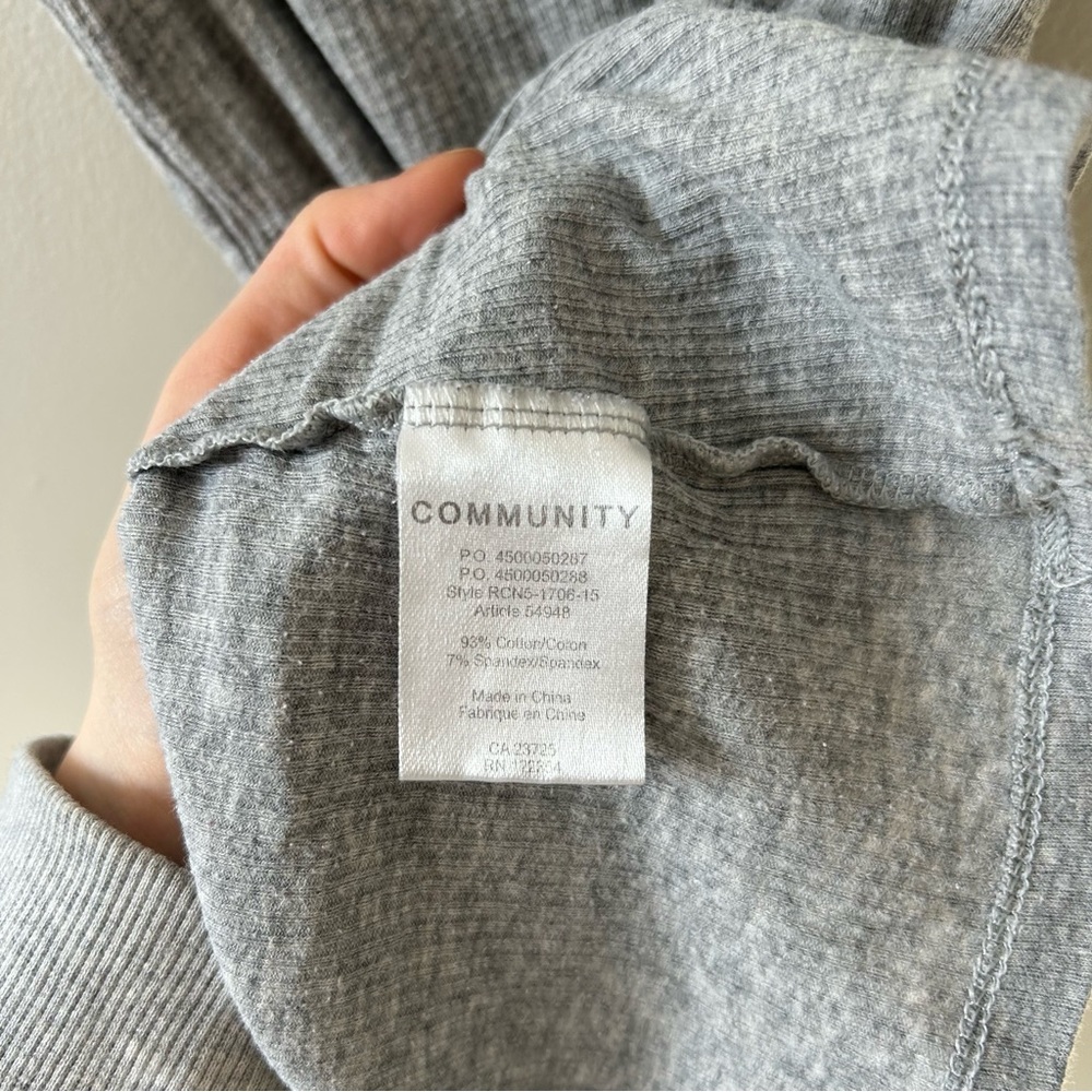 Community Gray Ribbed Tank Top XXS - Picture 4 of 4